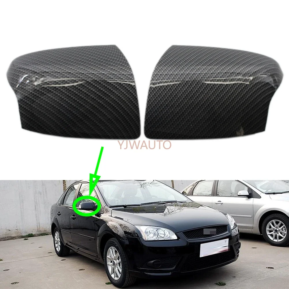 For Ford Focus 2005~2008 Side Mirror Cover Trim Car Rear View Mirror Cover Caps Case Shell Replacement