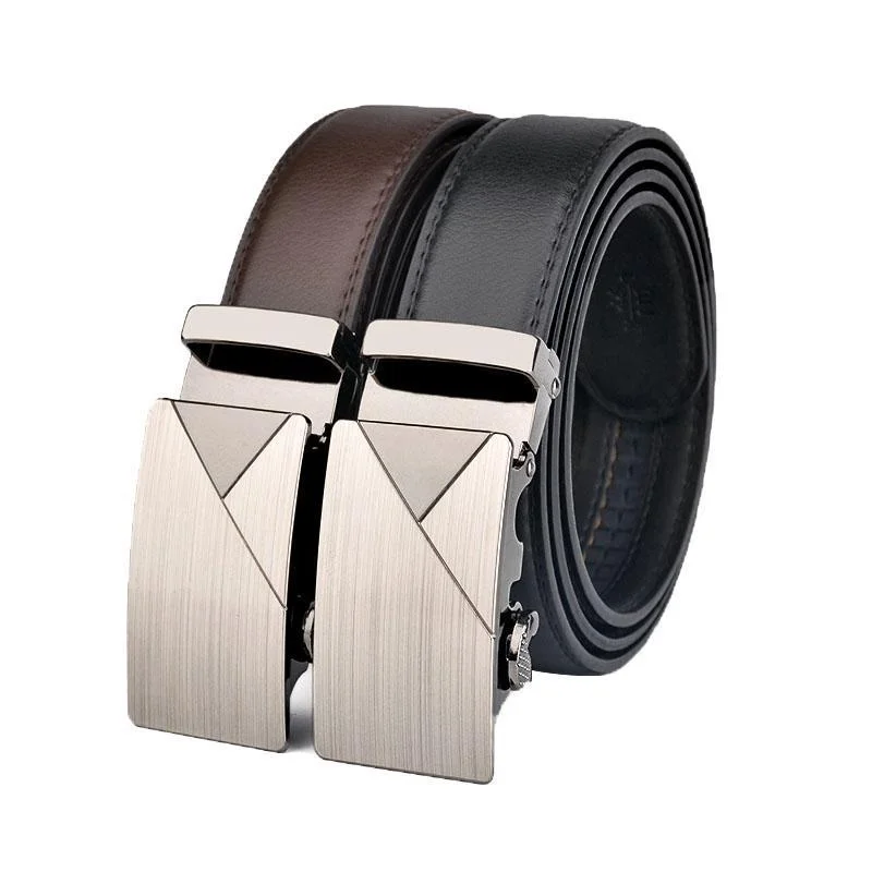 

Men's Zinc Alloy Automatic Belt - Adjustable 40-60 Inch Dress Belt for Business & Casual, Metal Buckle (1PC)