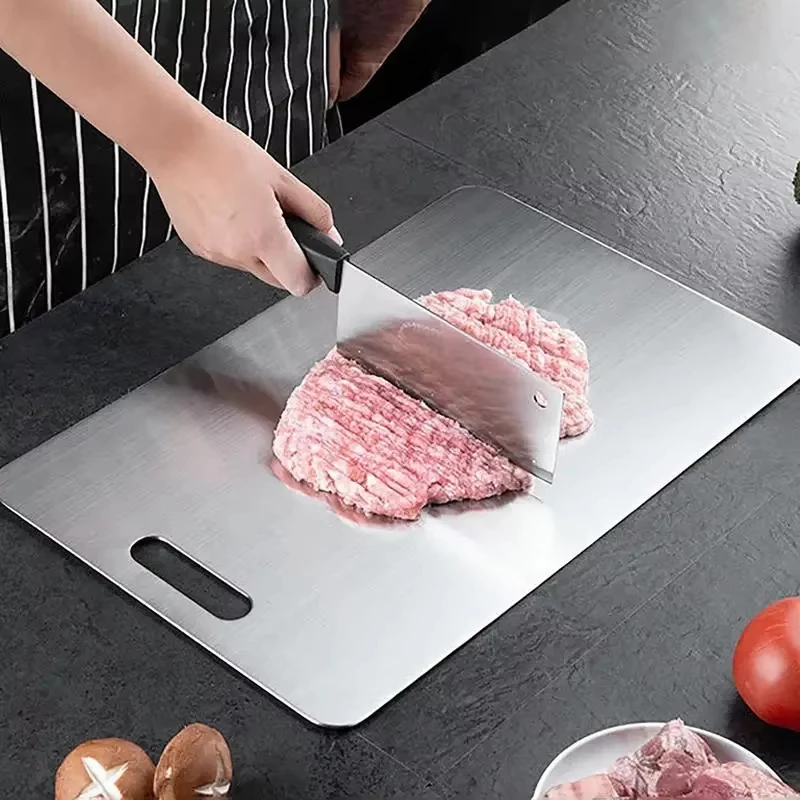 Titanium Cutting Stainless Boards for Kitchen Board 316 Steel Thickened Double Sided Food Grade Portable Fruit Meat Chopping view 5