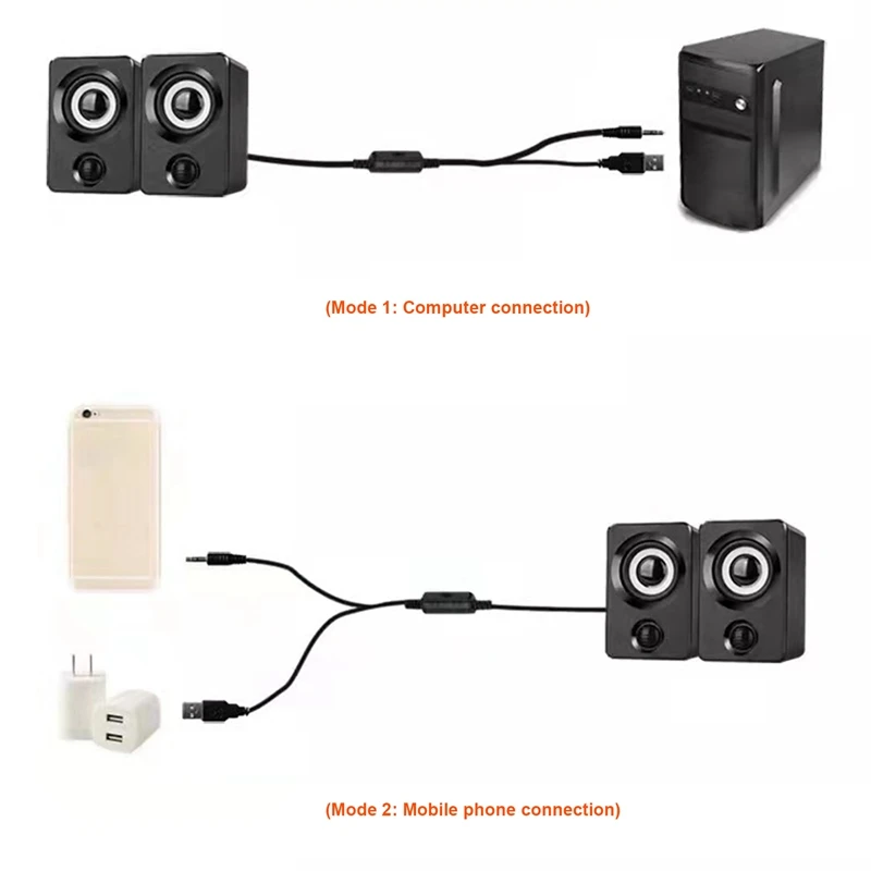 USB Mini Small Speaker Computer Audio Stereo Subwoofer Speaker Home Wired Desktop Speaker For Laptop Desktop Computer