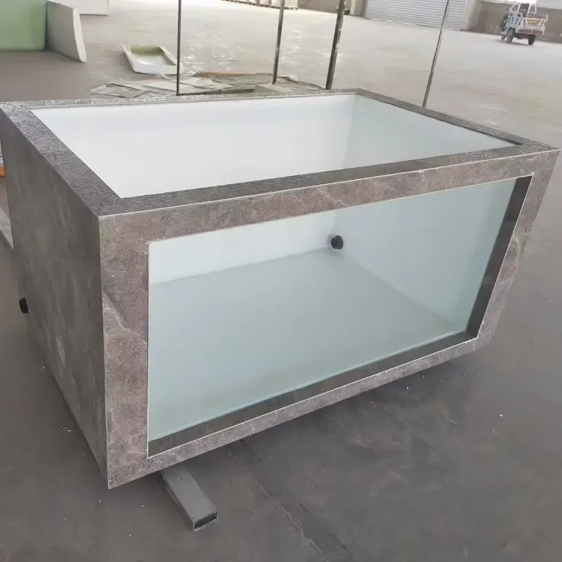 for Fiberglass Aquaculture Tank Rectangular Glass Jar for Family Hotel Large Ecological Fiberglass Planter
