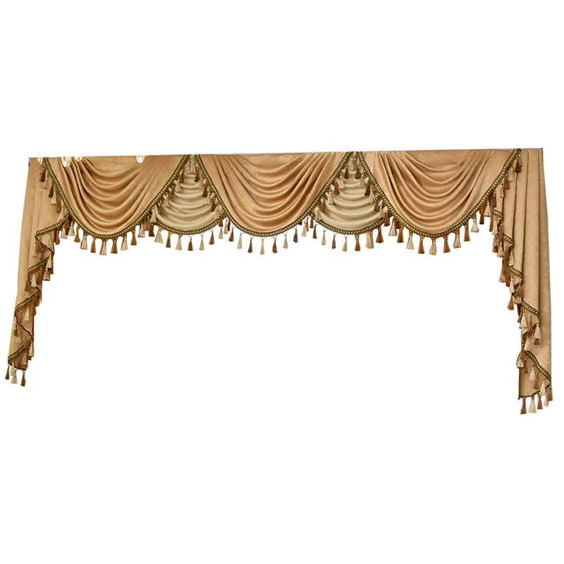 Modern European Luxury Curtain for Living Room Bedroom Applicable To Window Advanced Velvet Valance Villa Castle Valance Custom