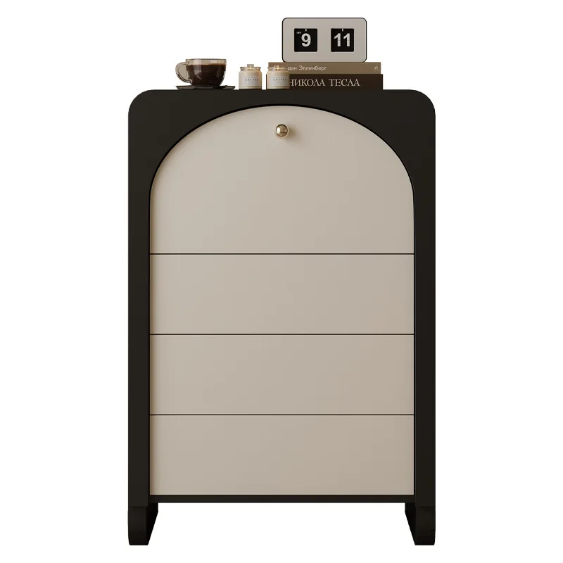 

Chest French Creative Living Room Sofa Side Cabinet Cream Style Bedroom Black Locker