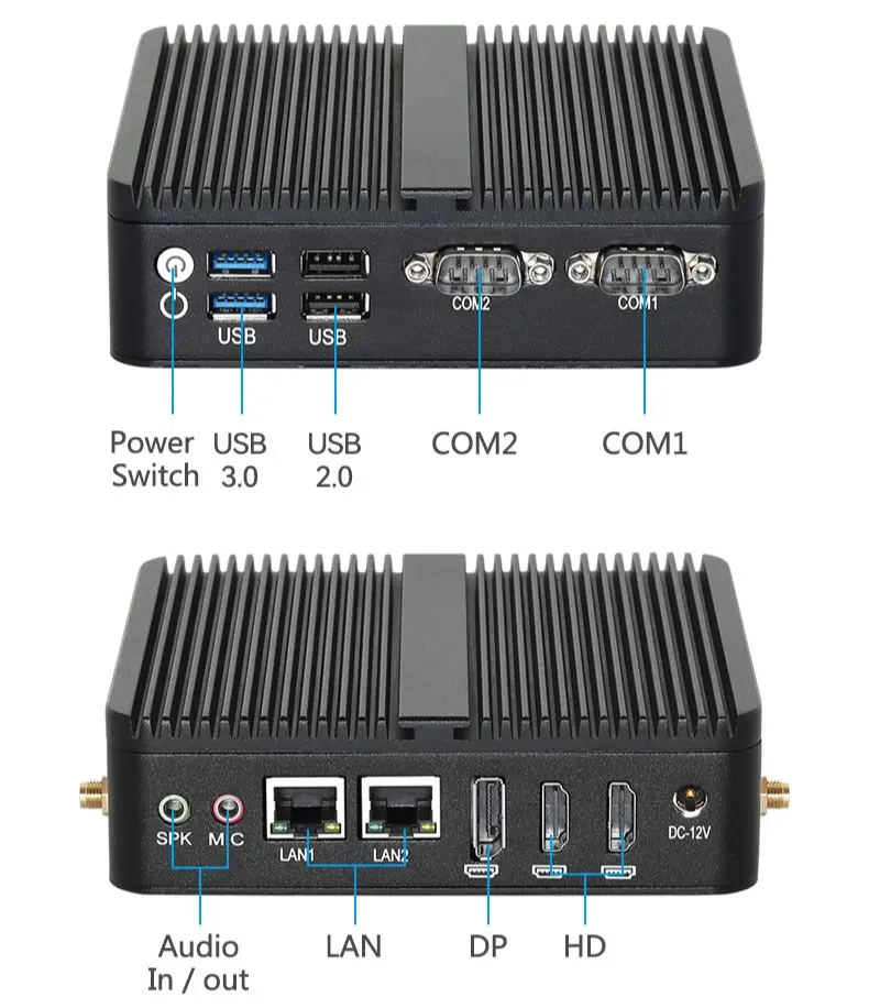 Imagem -06 - Helorpc-mini pc Industrial com Inter-j6412 N100 Suporta Ddr4 16gb x Usb x Display Wi-fi Win10 Computador Desktop Linux