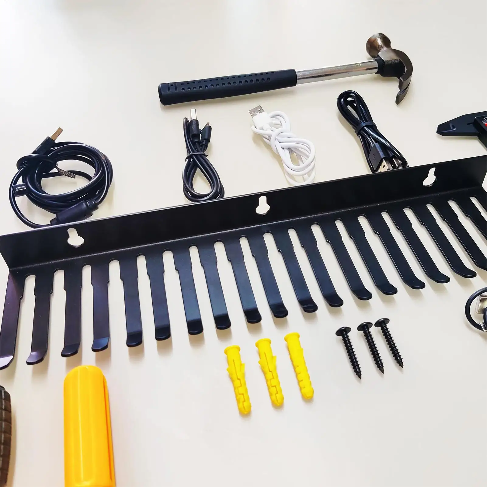 Cable Rack Cable Hanger Organizer 19-Slot Cord Management Accessories for Bedroom Living Room Offices Trailer