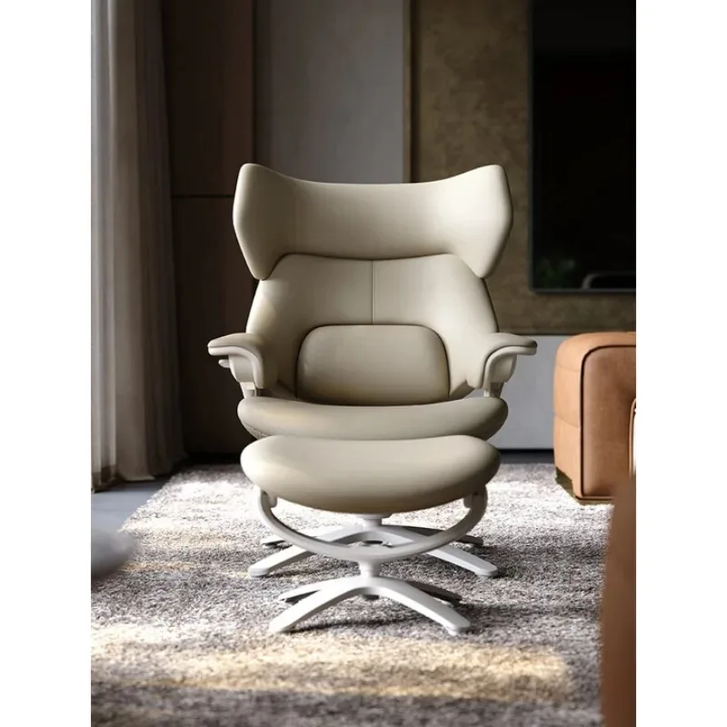 Suspended leisure recliner,  rotating single sofa chair with ottoman