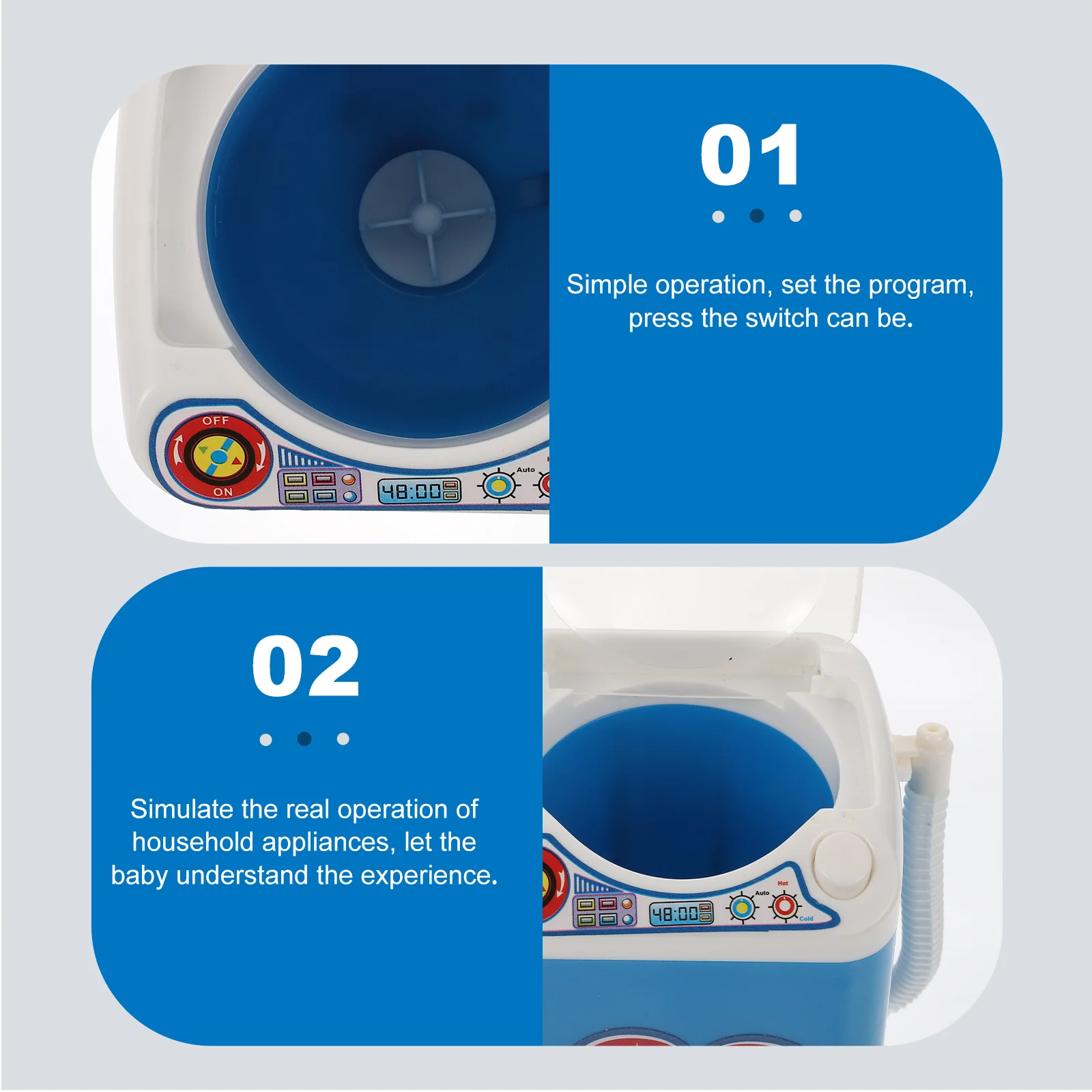 

1pc Simulation Washing Machine For Kids Fine Motor Skill Development Creative Educational Plaything Home Appliance Role-Play