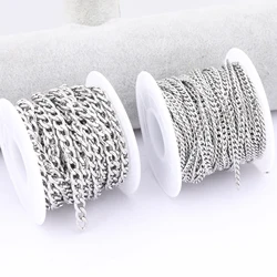 5meters/Roll Stainless Steel 3mm 5mm Wide Jewelry Chains For Bracelet Necklace Making Diy Findings