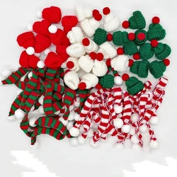 10PCS Christmas Mini-Knit Scarf Hat For Wine Bottles Dolls Hat Ornaments Christmas Decoration For Home Decor Xmas Party Gifts