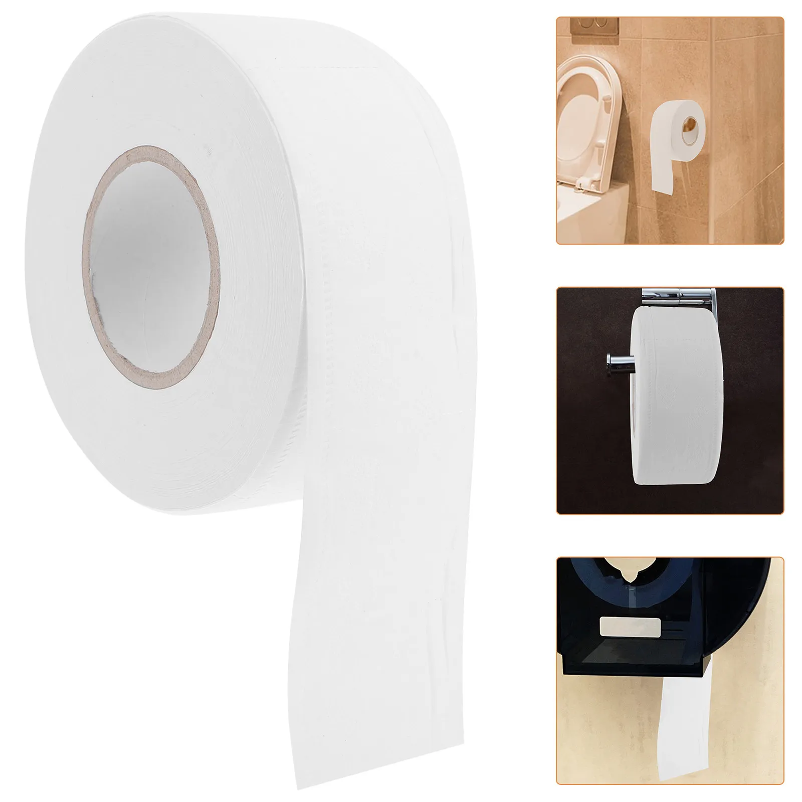 1Roll Resistant Toilet Paper Rolls Bathroom Tissue Rolls For Office Restroom Thick High Absorption Tear Public