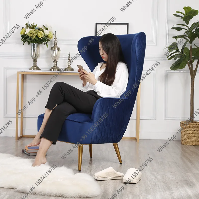 Sofá KDV de Luxo Leve com Design de Cadeira Tiger de Encosto Alto, Estilo Europeu e Americano, para Moda, Lazer e Bares