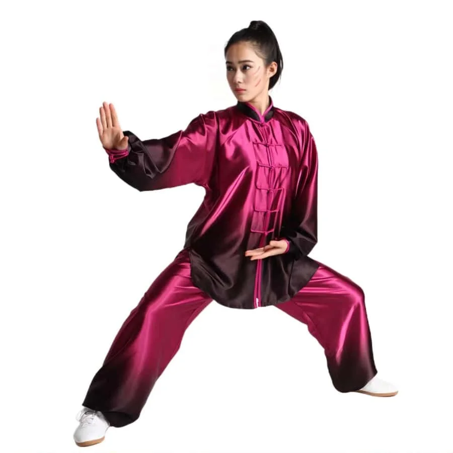 Men Women Tai Chi Training Outfit - Loose-Fit Long Sleeve Martial Arts Uniform Lightweight Kung Fu Clothing for Qi Gong & Wushu