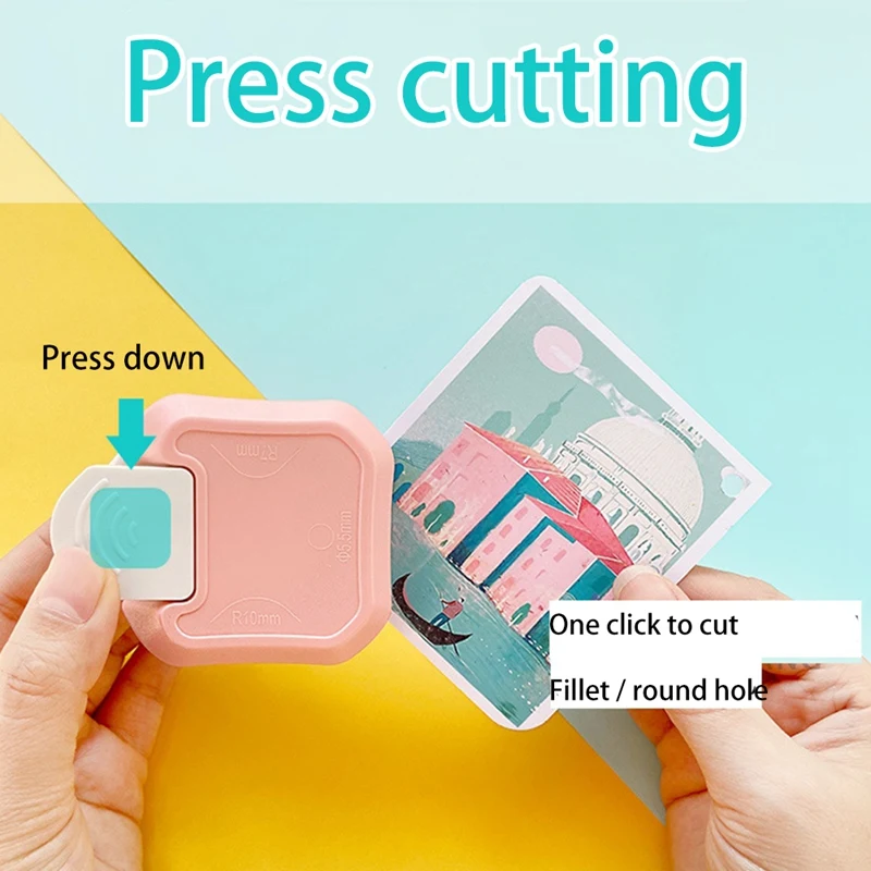 3 In 1 Corner Cutter Corner Punch,R7mm+R10mm Cutting Radius,5.5Mm Circle Craft Punch Paper Punches For Crafting