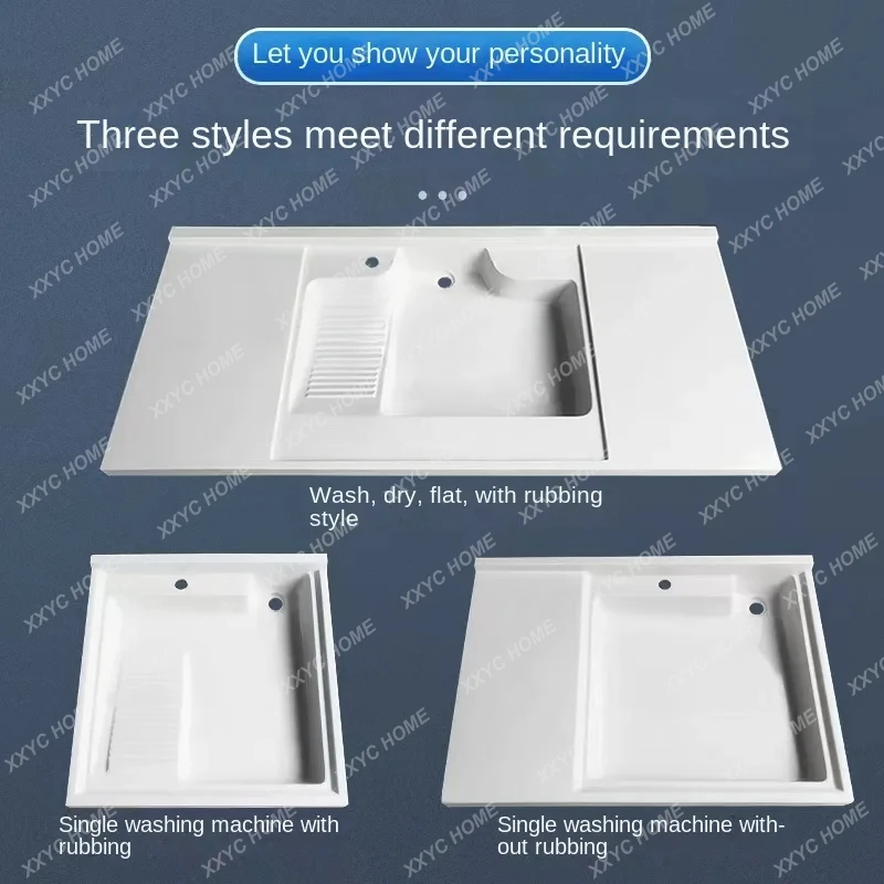 Xl Integrated Balcony Basin Corner Cutting Washing Machine Quartz Stone Machine Inter-Platform Basin with Washboard