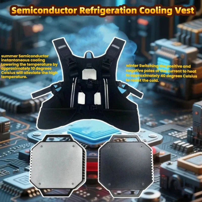 -20℃ Refrigeration Summer Vest Cooling Air Conditioning Clothes Semiconductor Cooling Work Vest Outdoor Fishing Cycling Vest