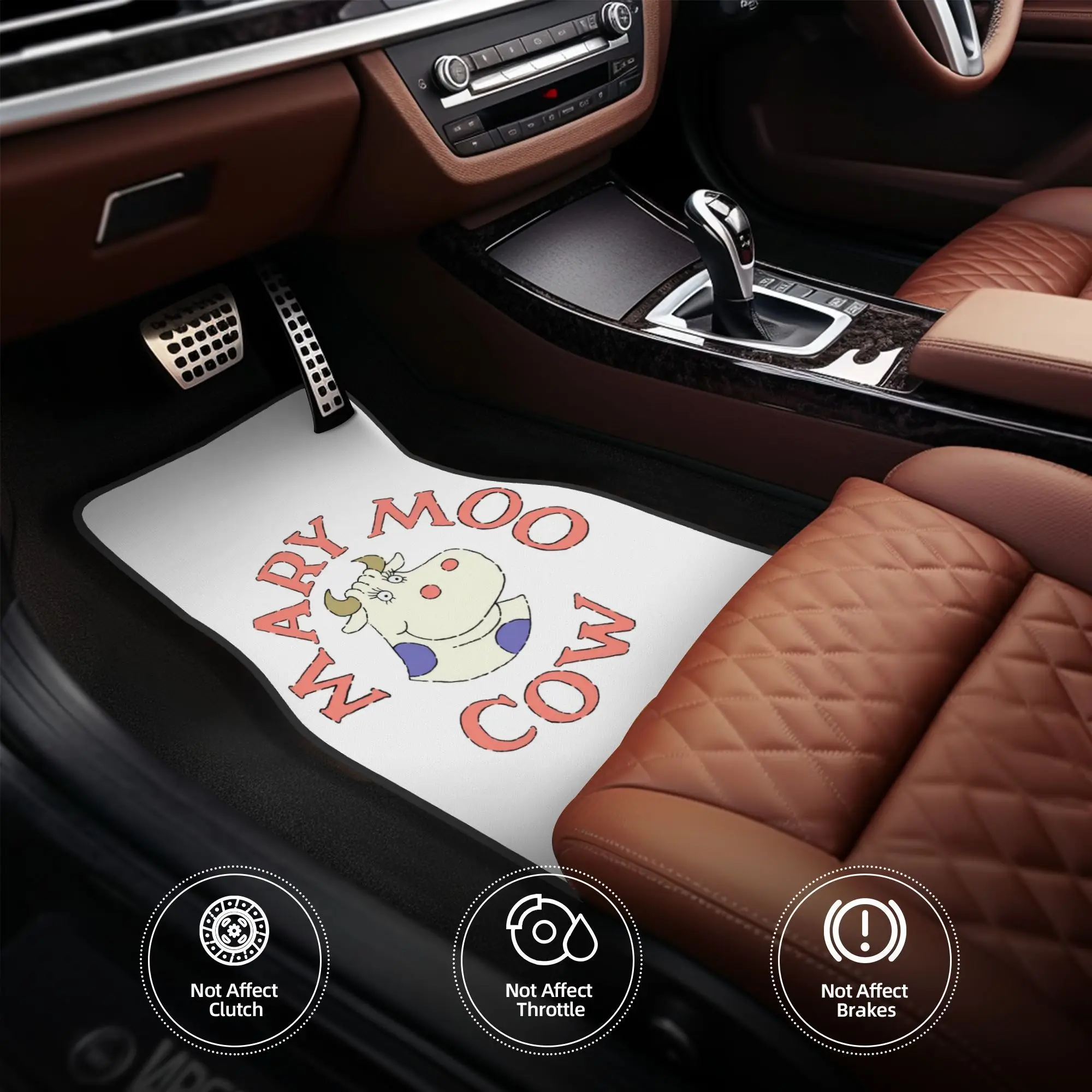 4pcs Mary Moo Cow • Logo (47) Pbs Pbs Kids Cartoon Car Floor Mats,Durable Polyester Fiber,Fit For Cars,Ideal Gift, Vehicle Inter