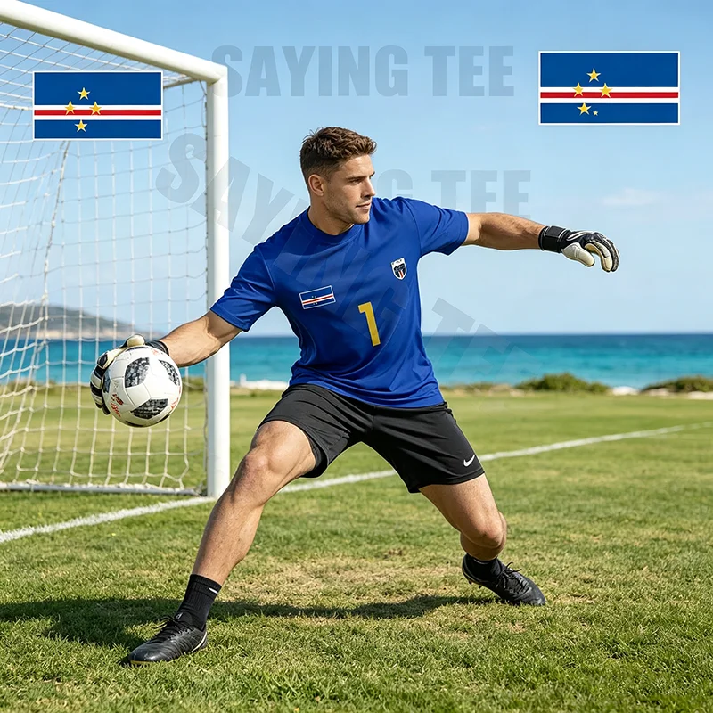 Kap Verde Vozinha 1 Torwart-Trikot T-Shirt Cabo Verde Fußball Herren Sportbekleidung Kap Verde Stolz Unisex Spruch-T-Shirt Top – Detail 4