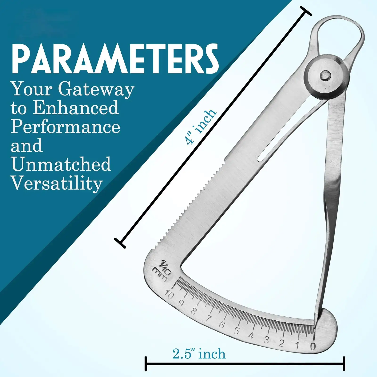 1pc Dental 0-10mm Stainless Steel Precise Measurement Caliper Dental Gauge Caliper Metal Wax Thickness Measurement Ruler