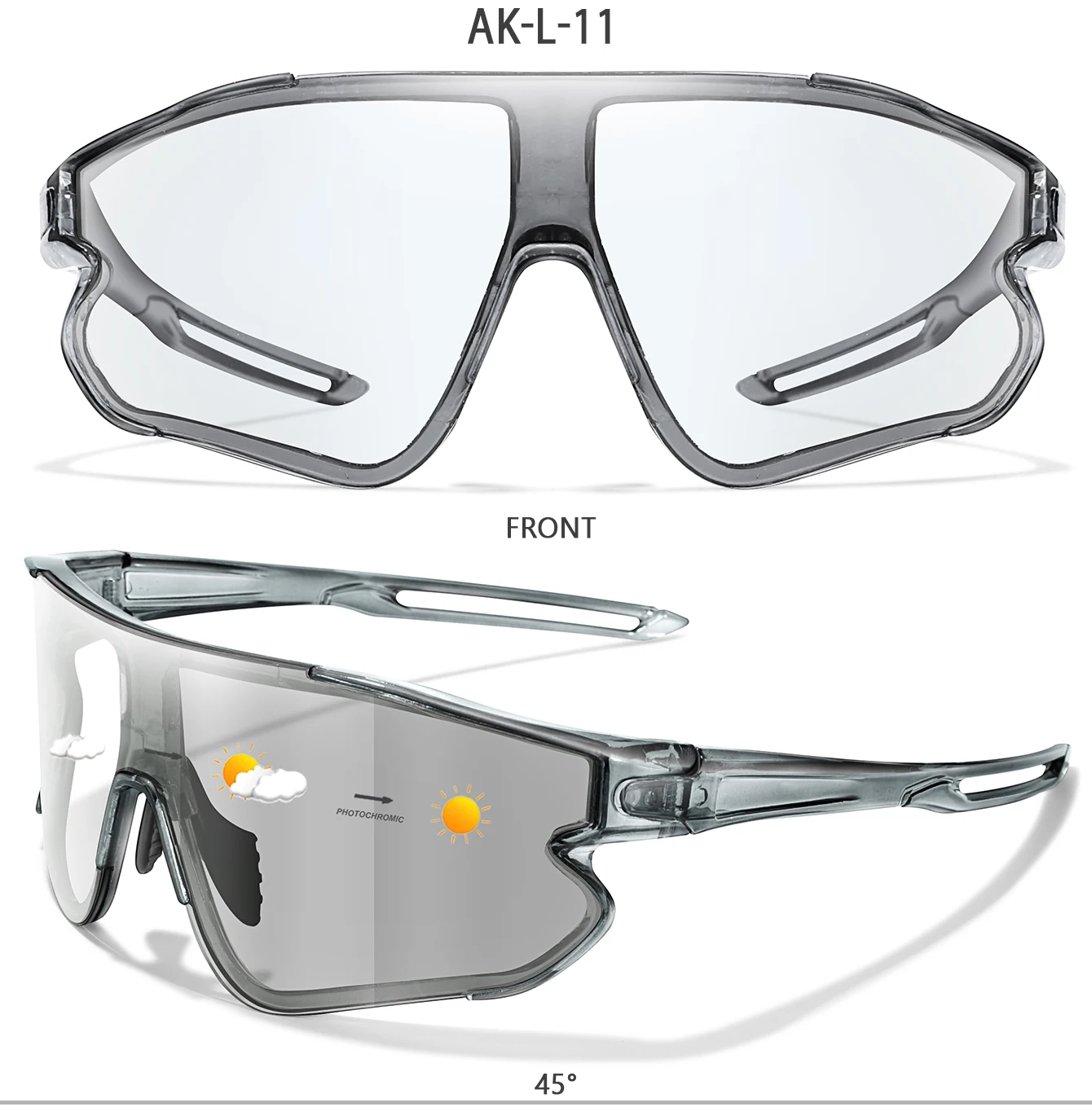 2 Packungen Männer Frauen Photochrome Radfahren Sonnenbrillen Outdoor Laufen Radfahren Mtb Fahrrad Wandern Fahren Brillen Mode Gläser – Detail 6