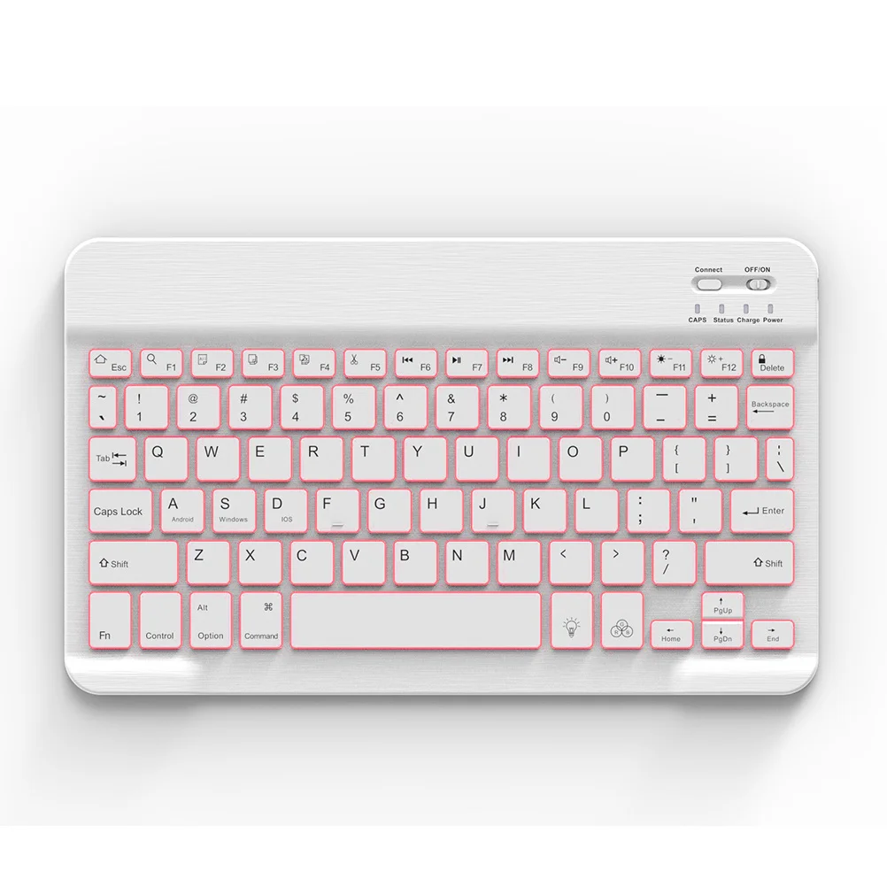 

10 Inches Computer Wireless Keyboard Colorful Backlight Portable for Phone Tablet Travel Use Wireless Keyboard