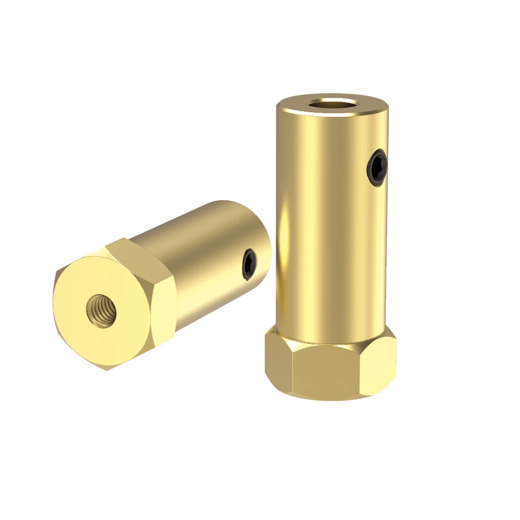 GKTOOLS D12L30 Hex Coupler Brass Tire Connector 3/4/5/6/7/8mm Coupling for Decelerate Motor Shaft Robot Smart Car Wheel