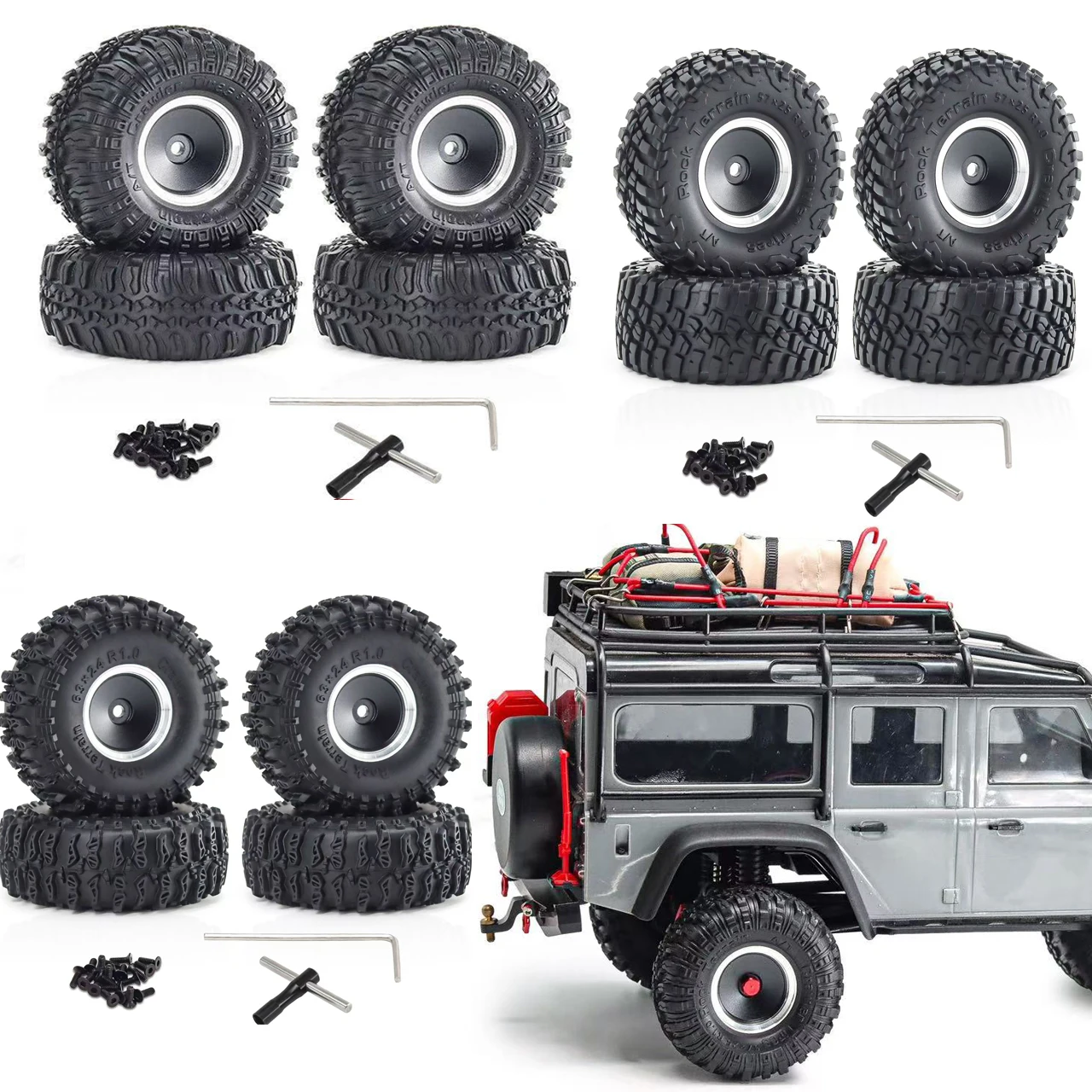 

1/18 Trx4M Land Rover Lima 1.0inch Tire Hub Climbing Car Scx24 Aluminum Alloy Hub Retro Wheel Hub