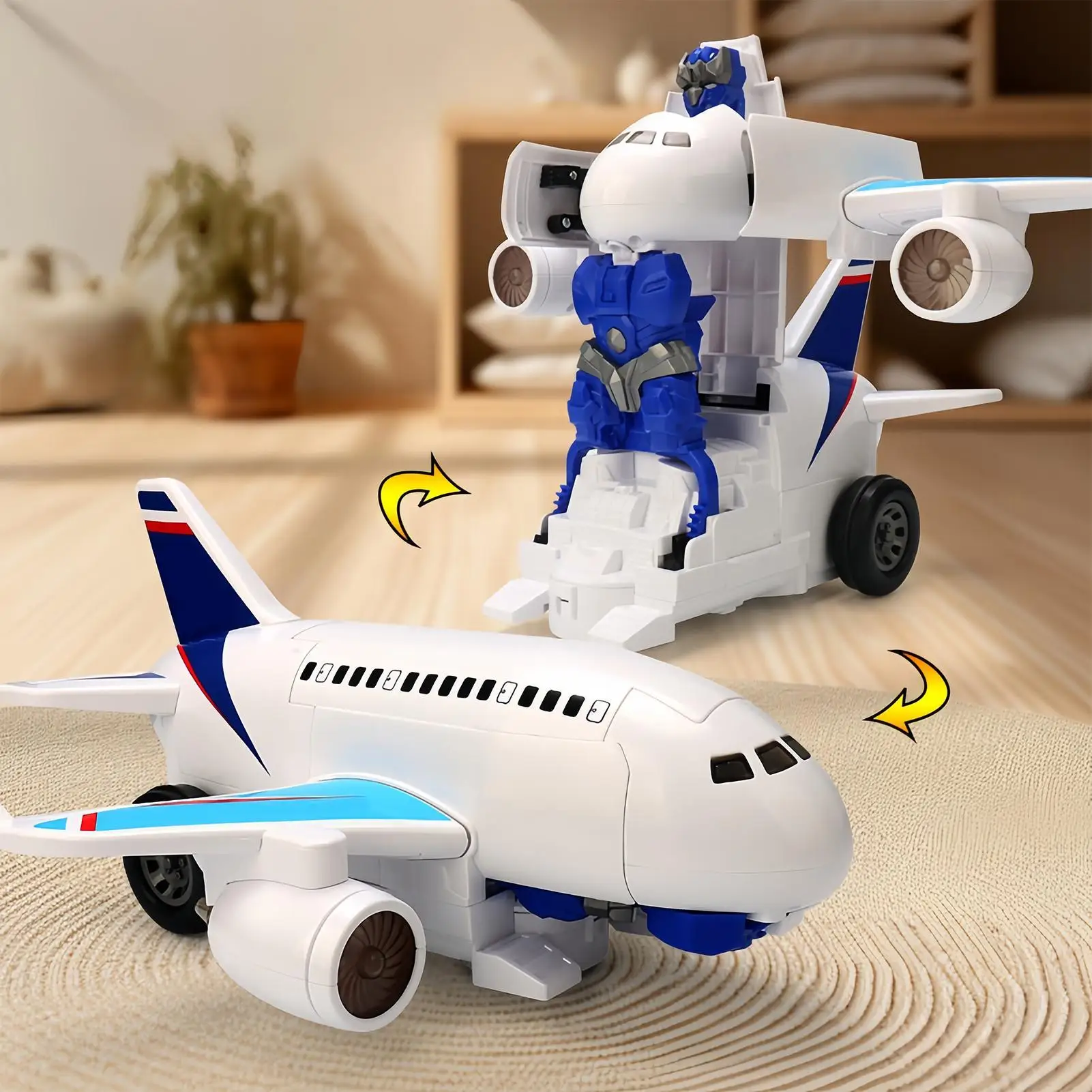 Robot interactivo inteligente de juguete, avión transformador, figura de aprendizaje educativa para niños y niñas, regalo de cumpleaños para el Día de los niños