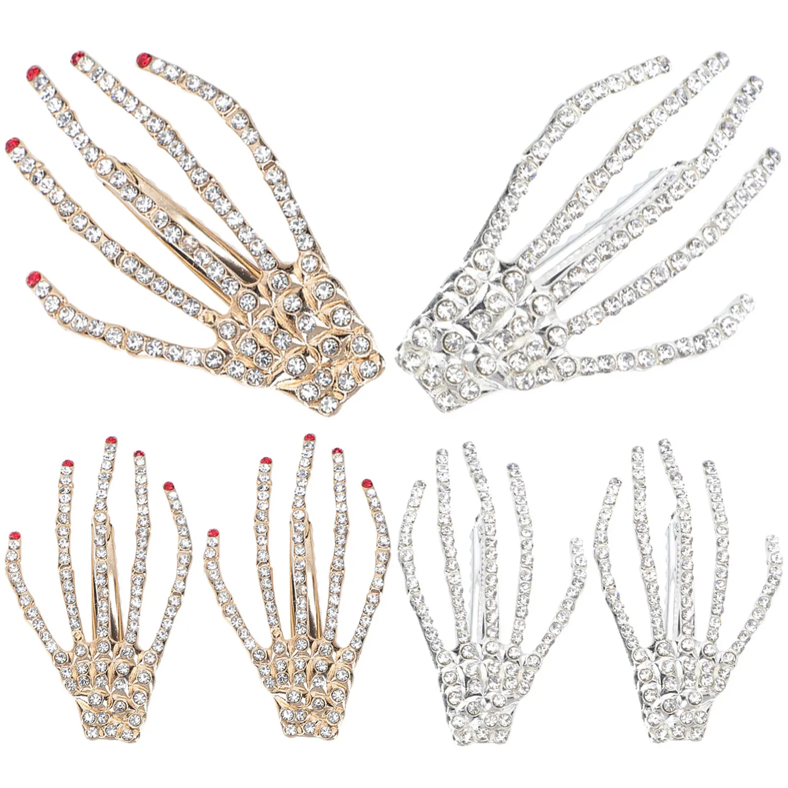 

6Pcs Halloween Hand Hair Clips Rhinestone Party Hairpin Cosplay Costume Accessory Festive Headdress Prop