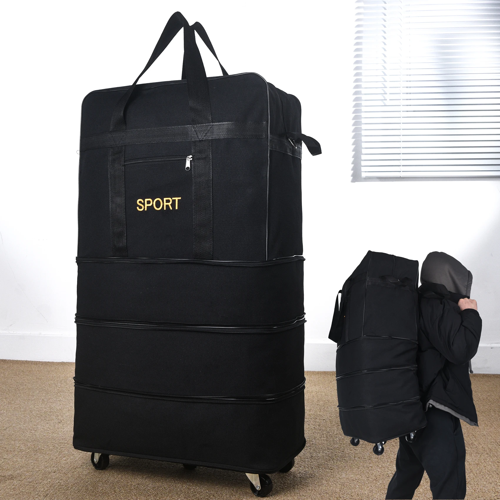 158-airline-check-in-bag-super-extra-large-capacity-heavy-duty-moving-travel-bag-wheel-luggage-backpack-style-canvas-material