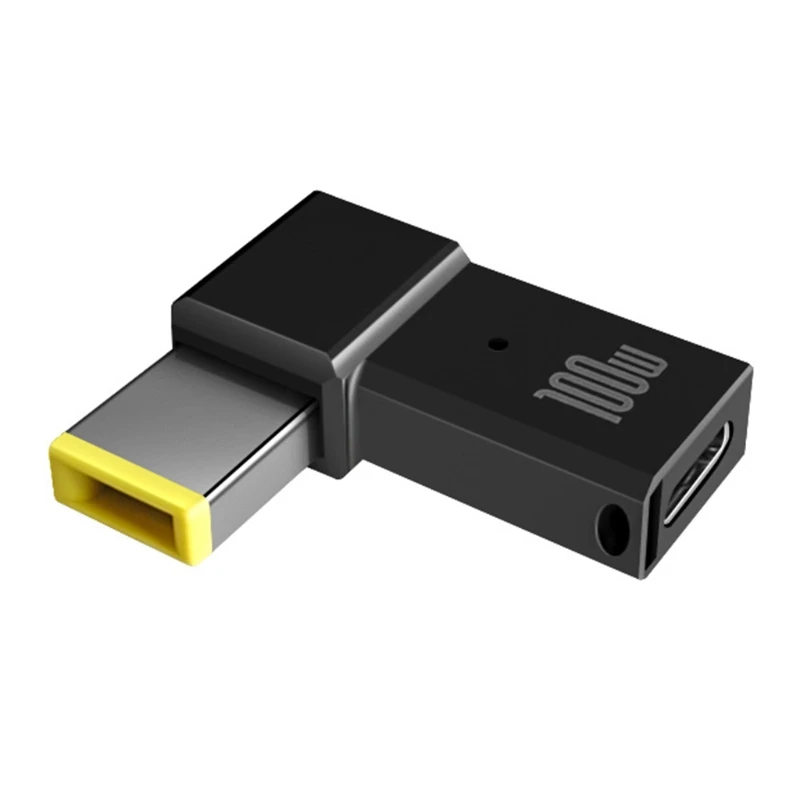 

100W PD Type C Adapter Female To Square Tip Plug Converter USB-C Fast Charging Cable For Lenovo Thinkpad DC Power Connector