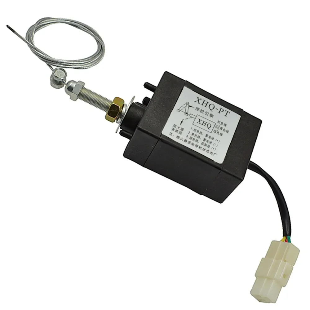Normally Close DC 12V/24V Diesel Engine Flame Out Device Engine Stop Solenoid Valve XHQ-PT Power Off Pull Type Flameout Magnetic