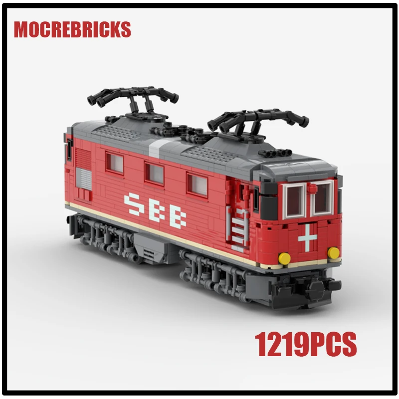 MOC-196663 Bricks Swiss RE Train Building Blocks Creative Technology Model Expert Collection Display Toys Bricks Kid's Souvenirs