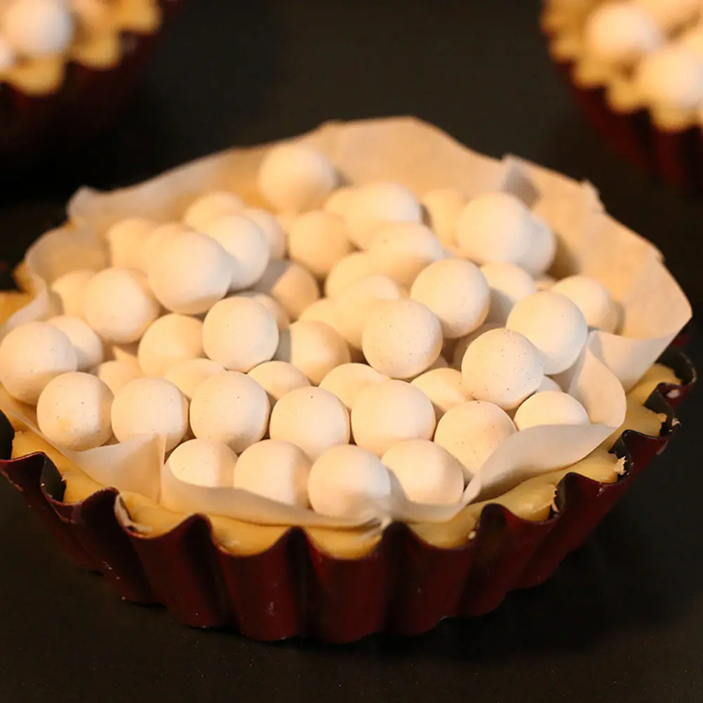 Ceramic Baking Beans Pie Crust Weights Food Safe Heat Resistant Stoneware 550G Baking Stone Tart Pan with Storage Bottle