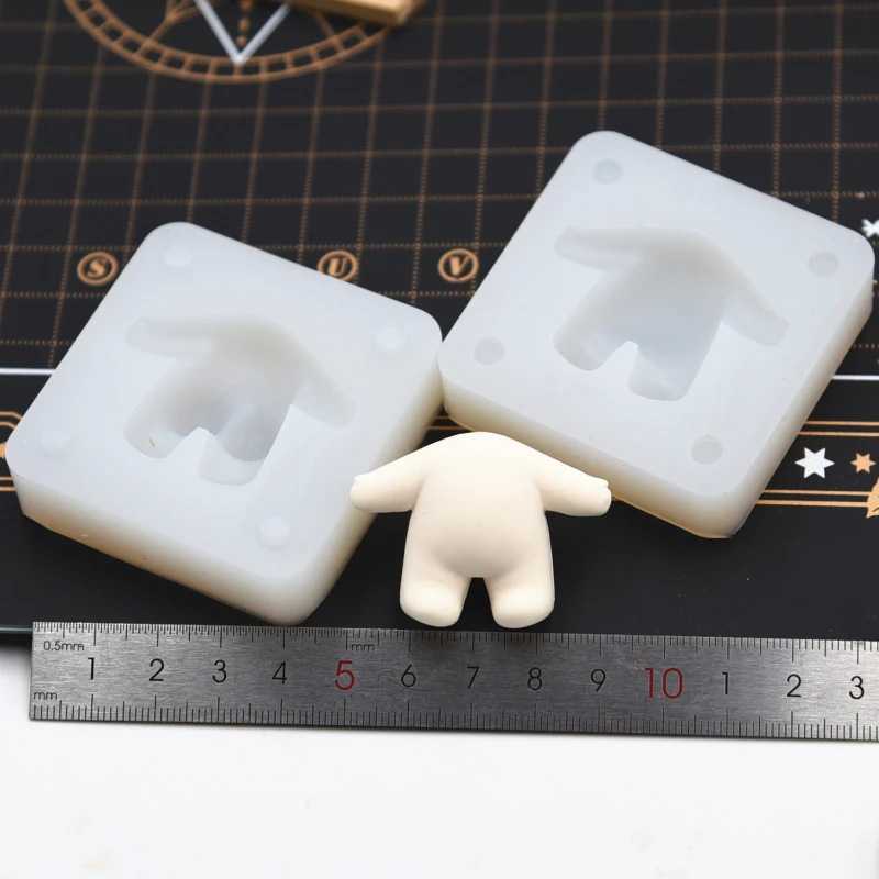 Cotton Doll Body Silicone Mold Ultra-light Clay Diy Cartoon Doll Q Version Cotton Body Mold Fondant Character Polymer Clay Tool