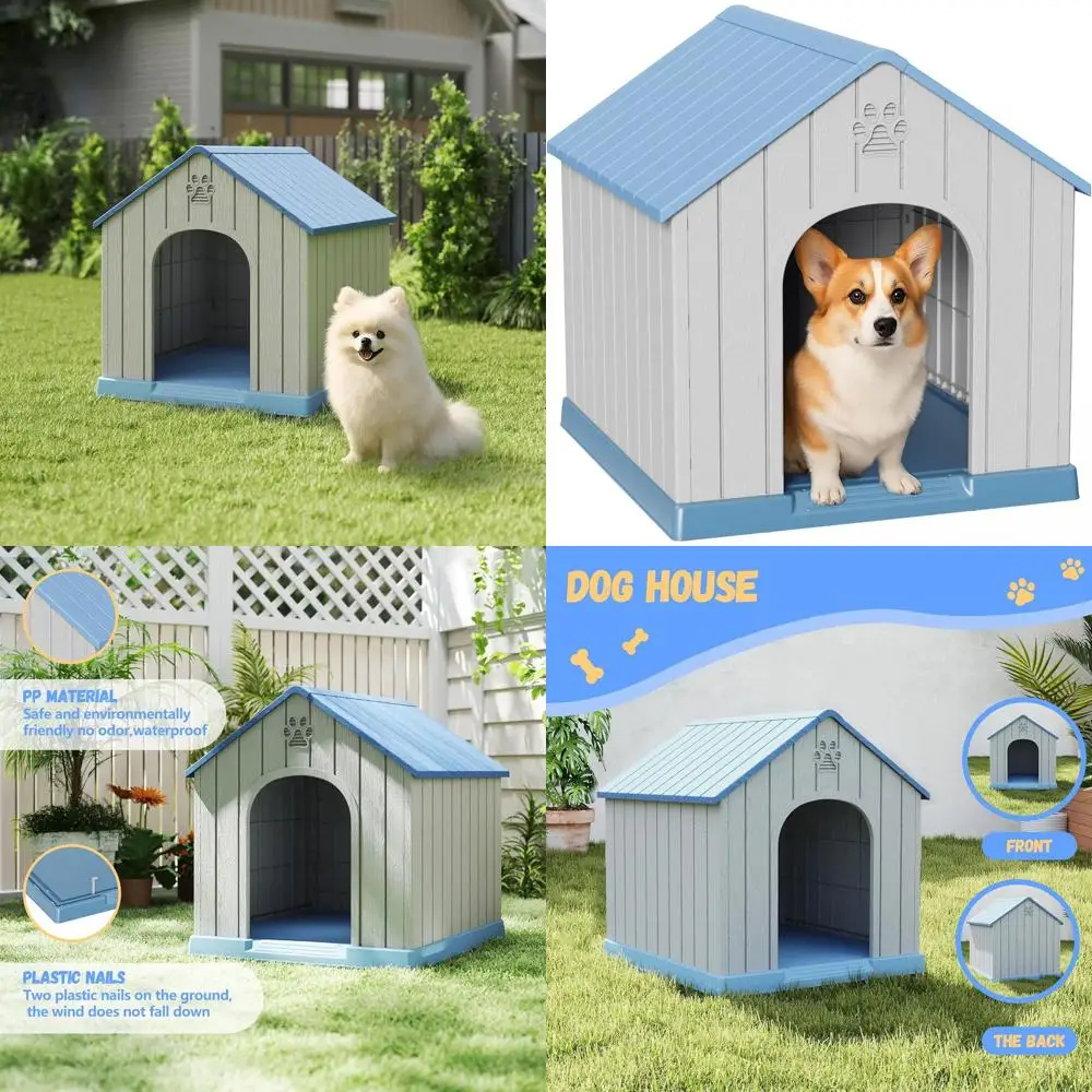

Weatherproof Outdoor Dog Kennel - Small Dog House for Indoor & Outdoor Use