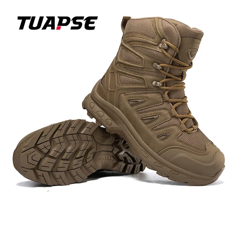 Tuapse botas de combate de treinamento de campo dos homens ao ar livre respirável botas de caminhada tênis casuais sapatos de trekking bota de escalada de montanha