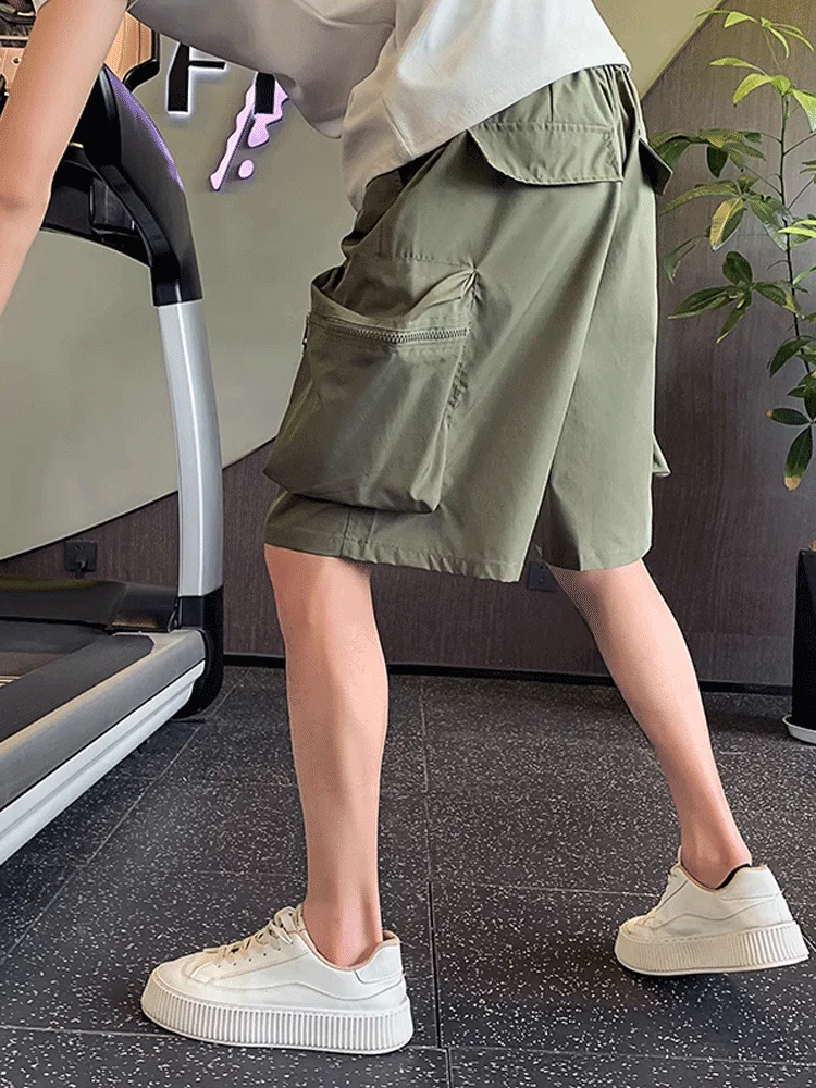 Qui Dry Lightweight Workwear orts Five-ket Casual Sports Men's Loose Fit Trendy Summer Straight Leg Polyester Fiber