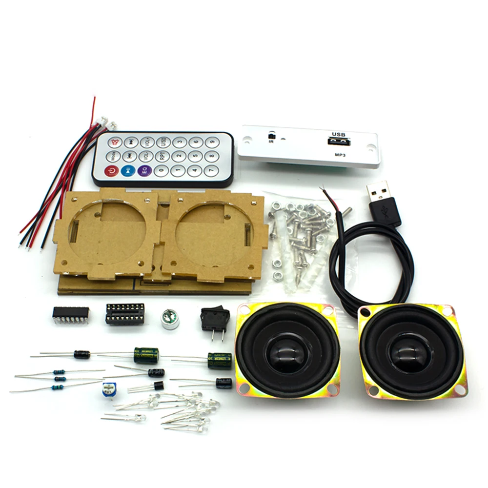 NONE Weiß DIY Elektronik Kit Bluetooth Lautsprecher Elektronik DIY Löten Projekt Kit Lehr Praxis Bluetooth Stereo Lautsprecher 3