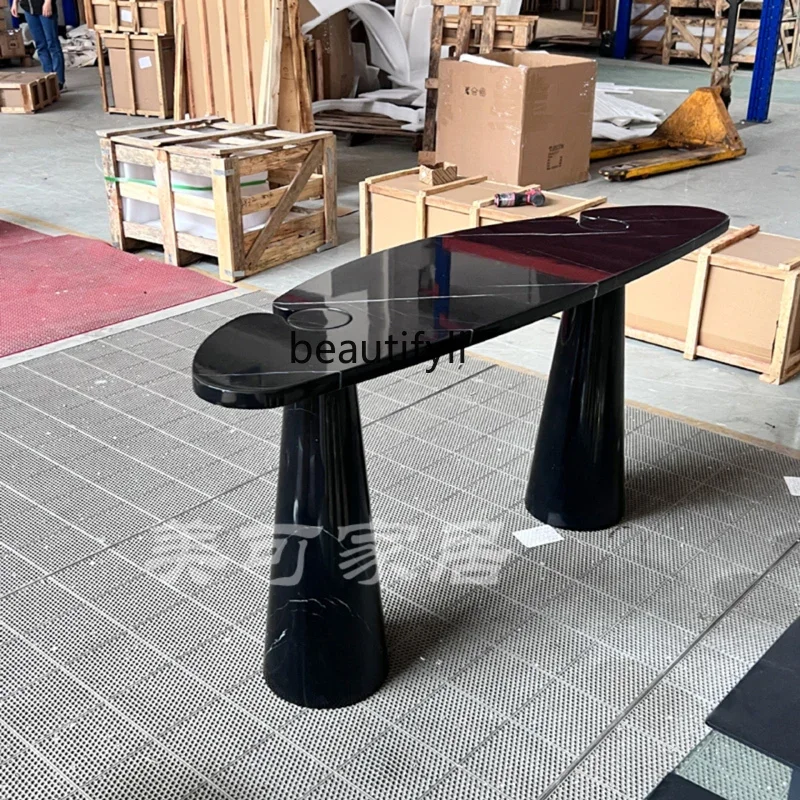 

D96 American marble entrance table, very narrow, facing the door against the wall, light luxury, entrance table