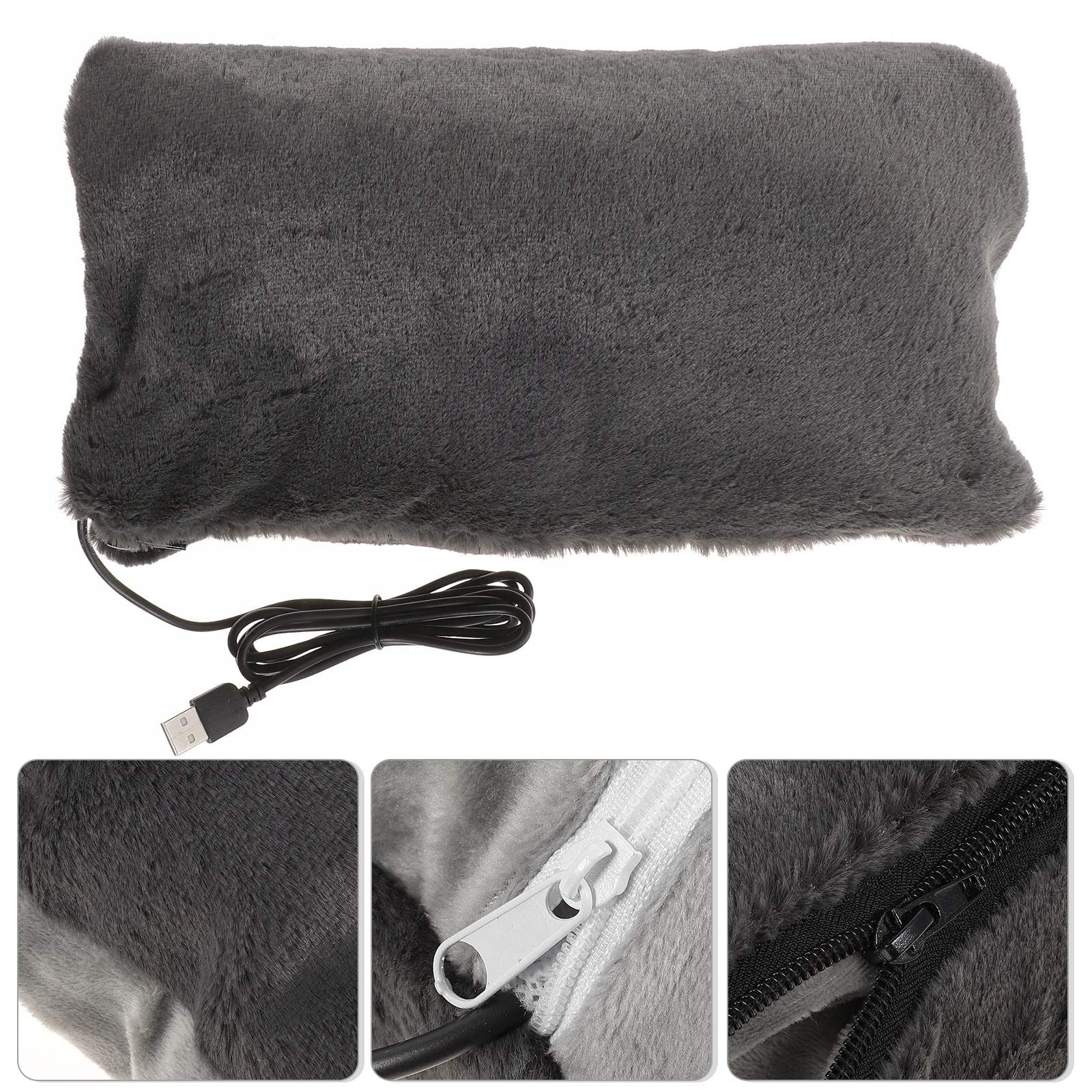 

1Pcs USB Charging Hand Warmer Gray Flannel Portable Lightweight Electric Warming Treasure for Winter Camping Hiking Gift