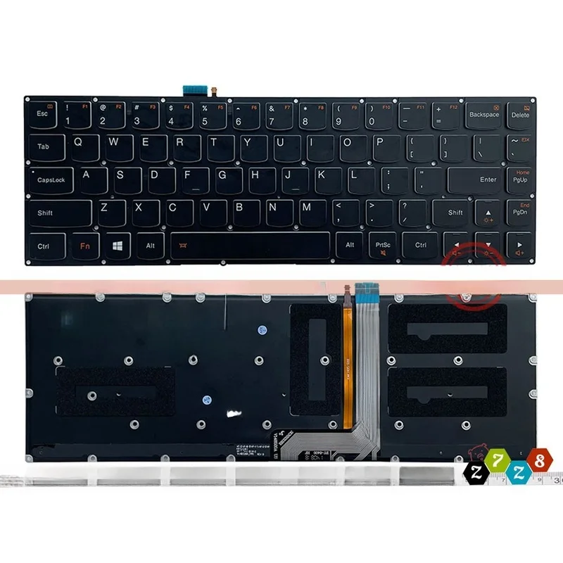 YY+New For IBM Lenovo Yoga 3 Pro 13 Yoga 3 Pro-1370 US Backlit Laptop Keyboard