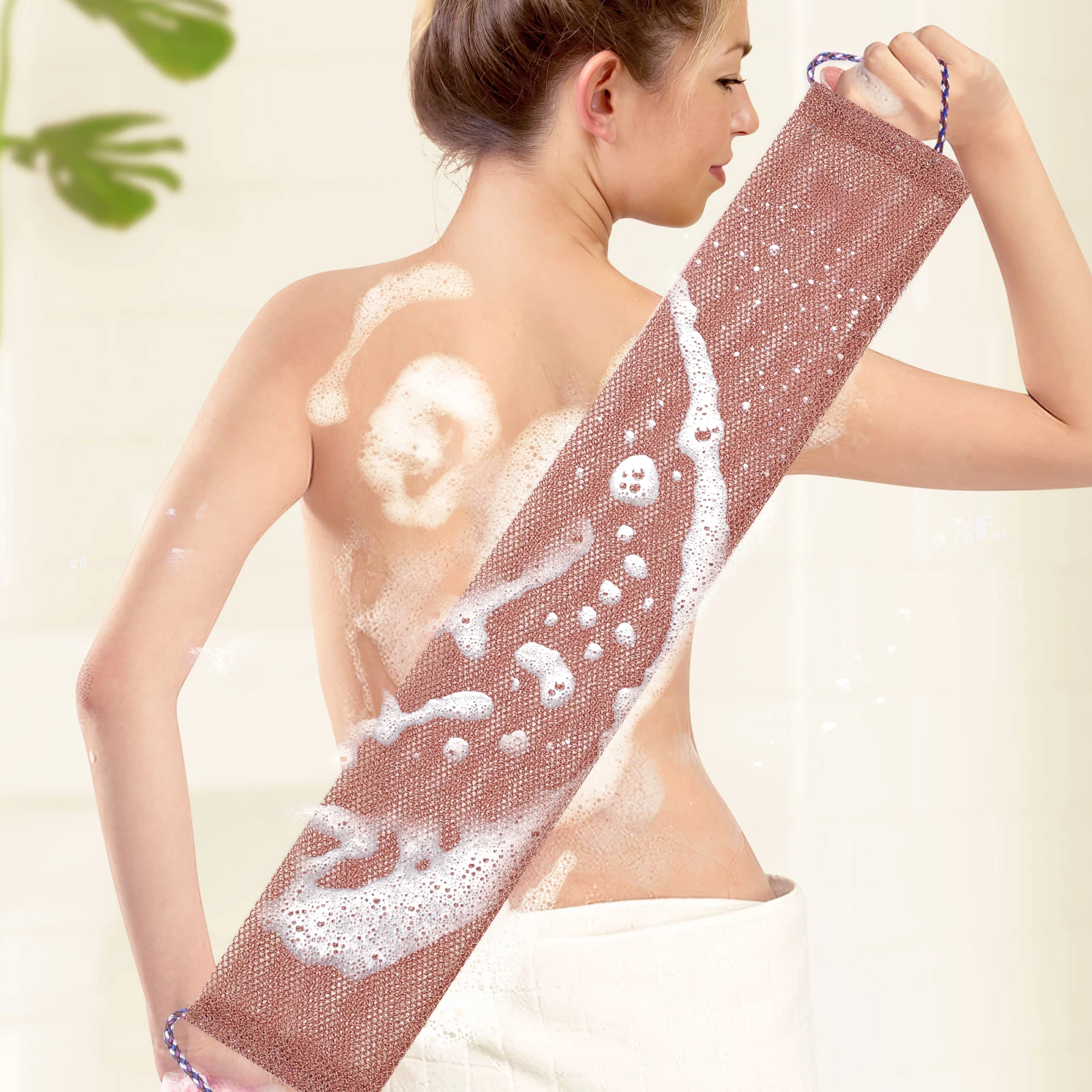 

2pcs African Exfoliating Bath Net Durable Chinlon Reusable Shower Scrubber Back Neck Cleansing Body Washcloth For Men Women