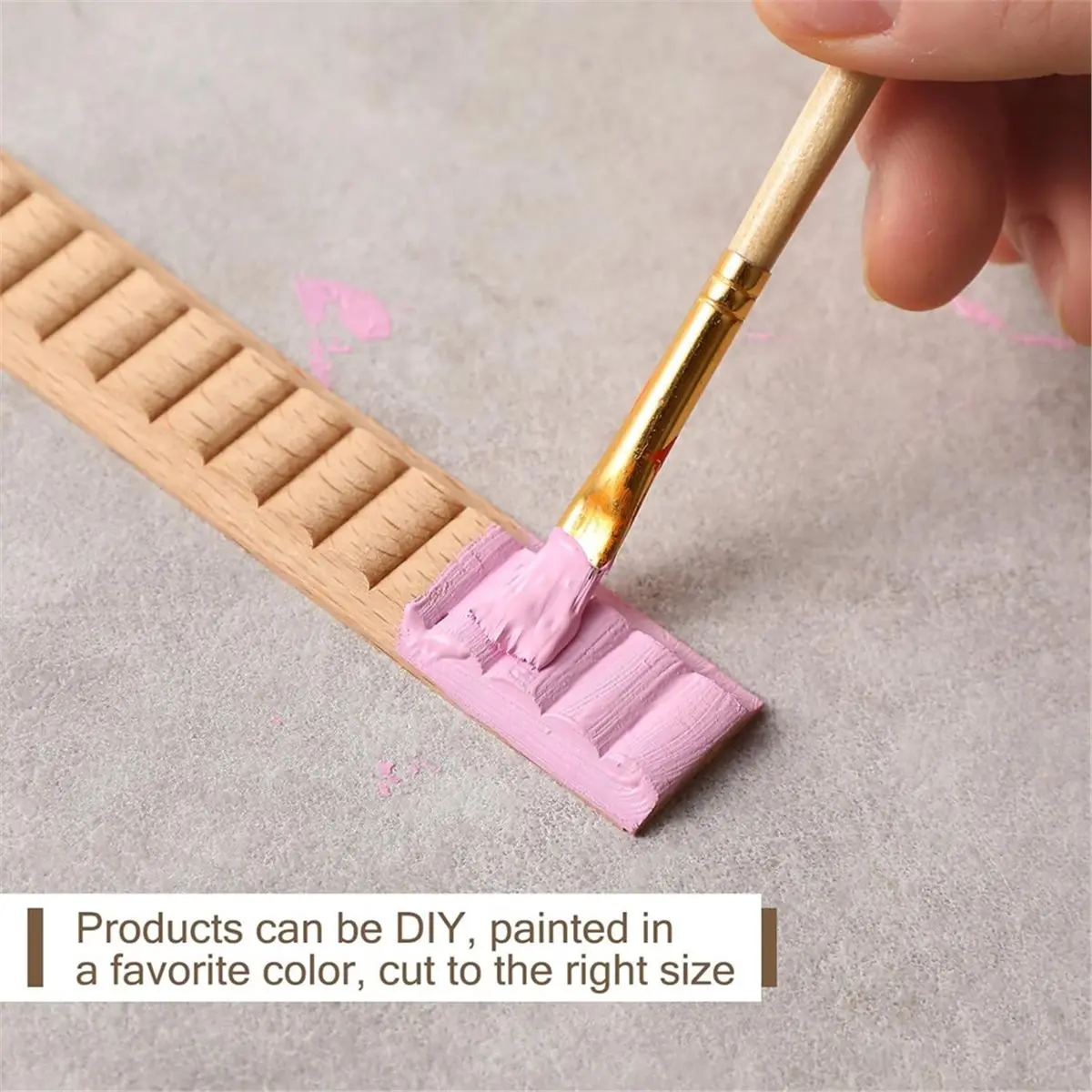Okay 12 Pcs Unfinished 3D Decorative Wood Trim Molding 15.75inch Decorative Wood Molding Cute DIY Trim for Home Wall Cabinet