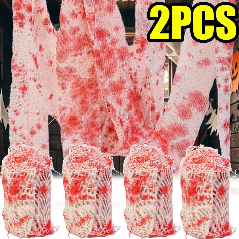 قماش ضمادة الدم الاصطناعي ، شاش زاحف الهالونيز ، مخيف ، قماش زخرفي ، منزل مسكون ، الدعائم للحفلات ، تخطيط المكان #1