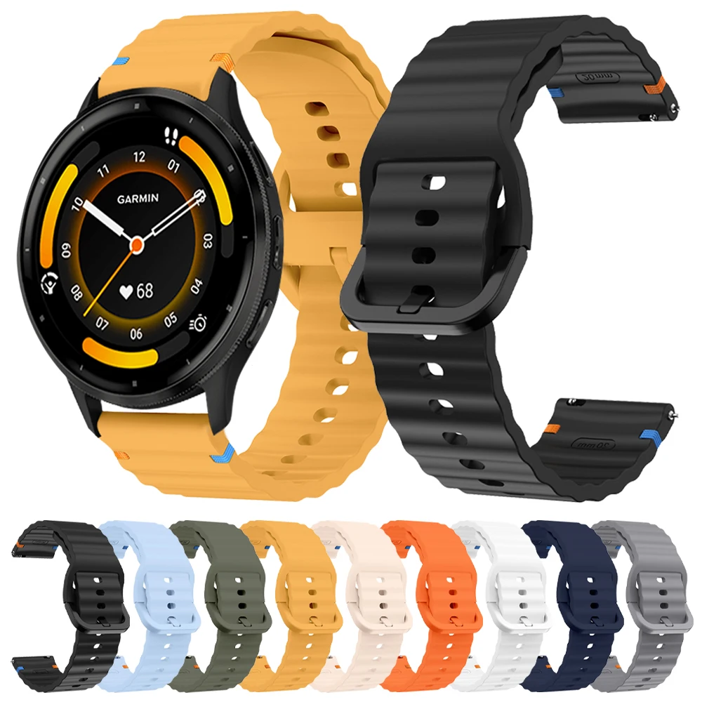 20mm 22mm Band for Garmin Venu 3 2/Vivoactive 4 5/Forerunner 265 255 M 165 Bracelet Silicone Watch Strap for Garmin Approach S50
