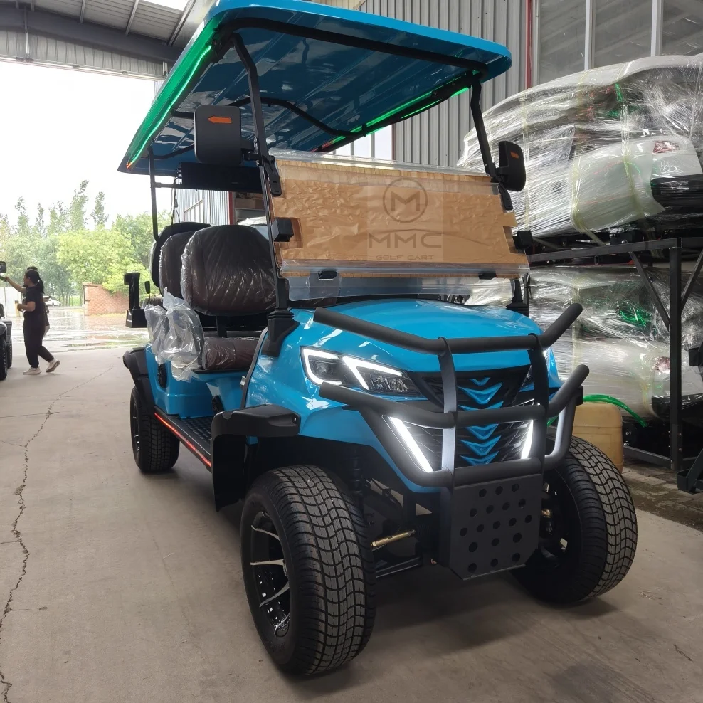 

New Design 72V Lithium Golf Cart Golf Buggy Car 4 Wheels 6 Seat Electric Golf Car