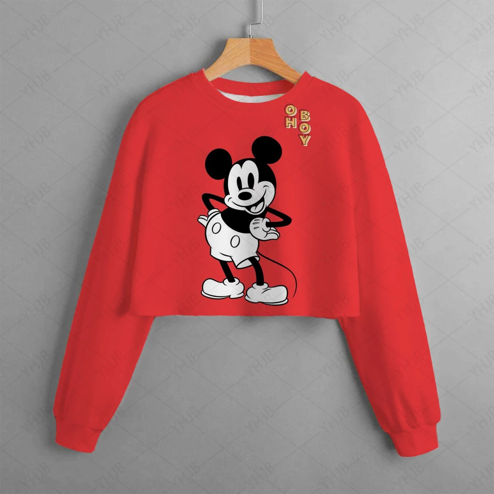 Disney Cartoon Mickey Mouse Print Hooded Hoodies Kids Baby Clothes Sweatshirt Girls Children Long Sleeve Sweatshirt Clothing