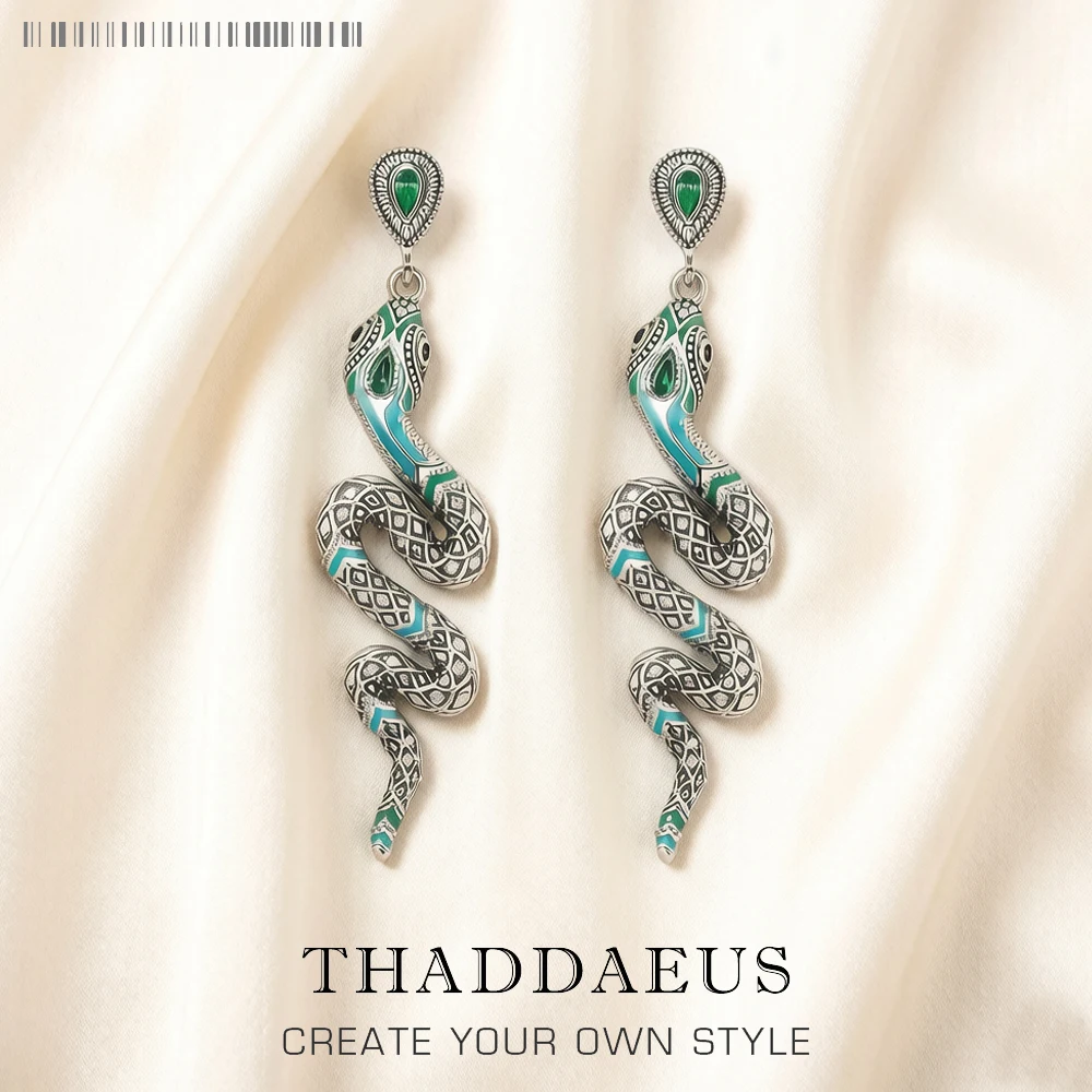 Tropfen Ohrringe blaue Schlange Europa Stil hand gefertigte gute Mode Schmuck Böhmen Geschenk für Frauen Sterling Silber