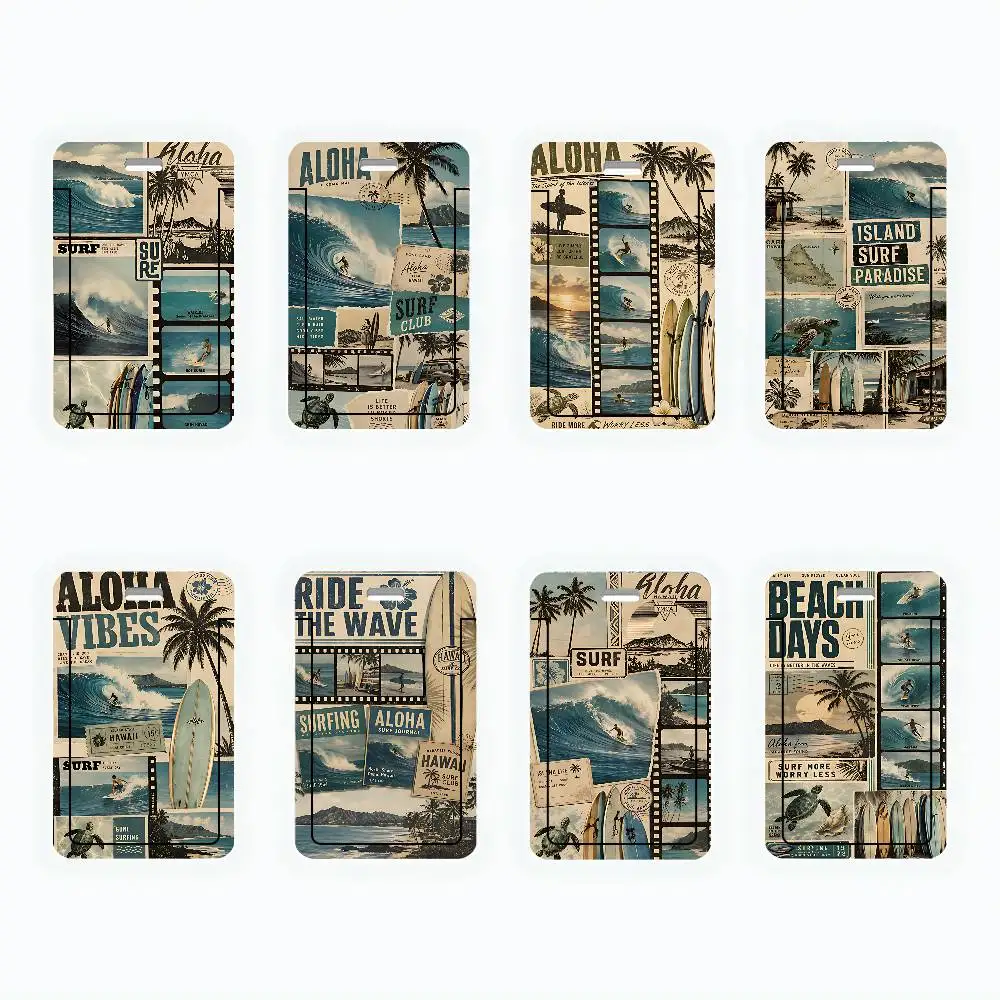 Surfing Collage NFC Contactless Sliding Card Sleeve For Student Cards, Bus Cards, ID Cards, And Work Permits