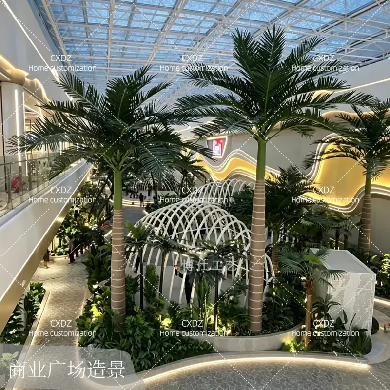 Large FRP Artificial King Coconut Tree for Hotel Square Scenic Landscaping Simulation Palm Tree Outdoor Decoration